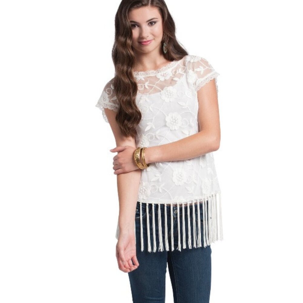RU Cowgirl Dawson Fringe Western Top